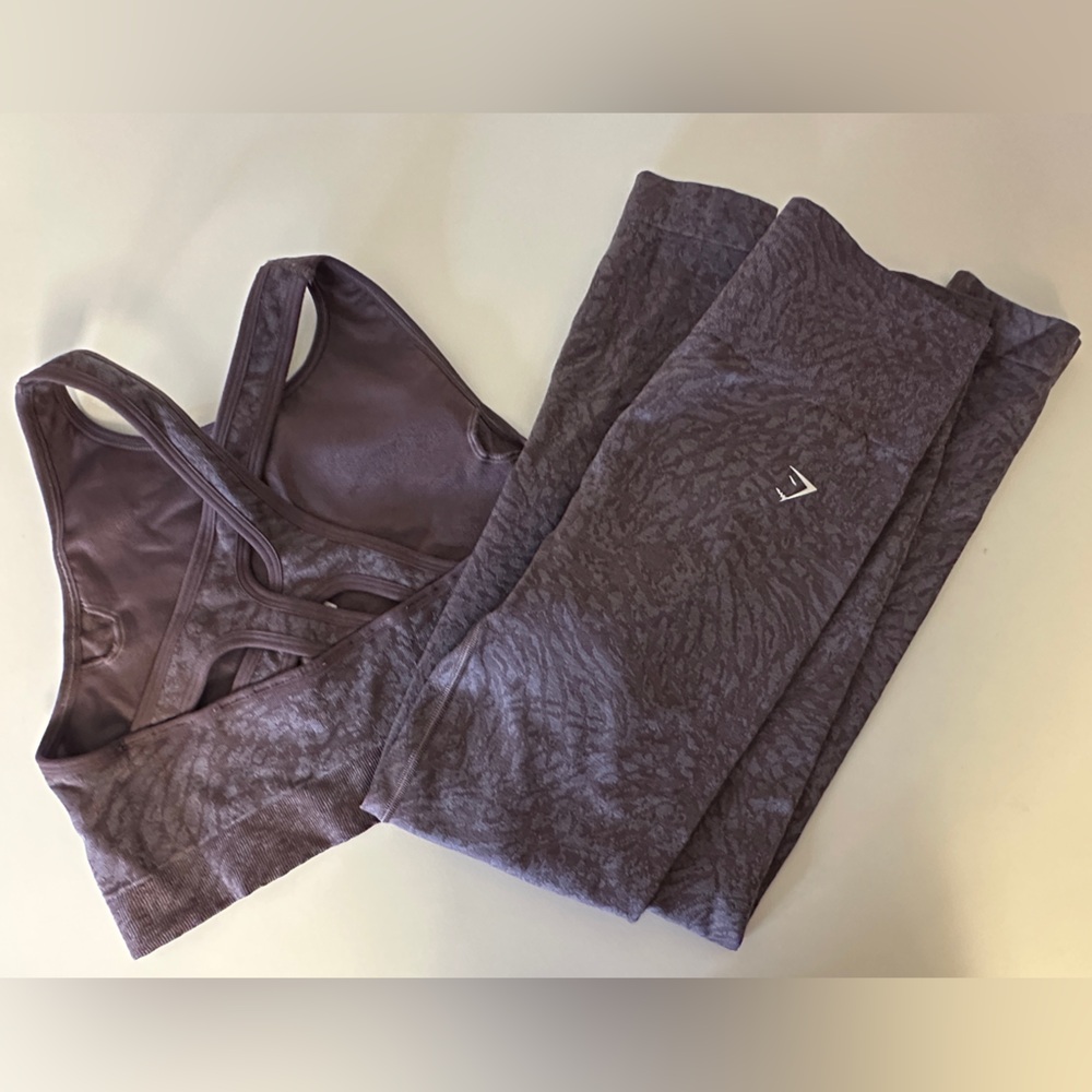 Gymshark Purple Leggings and Sports Bra Set